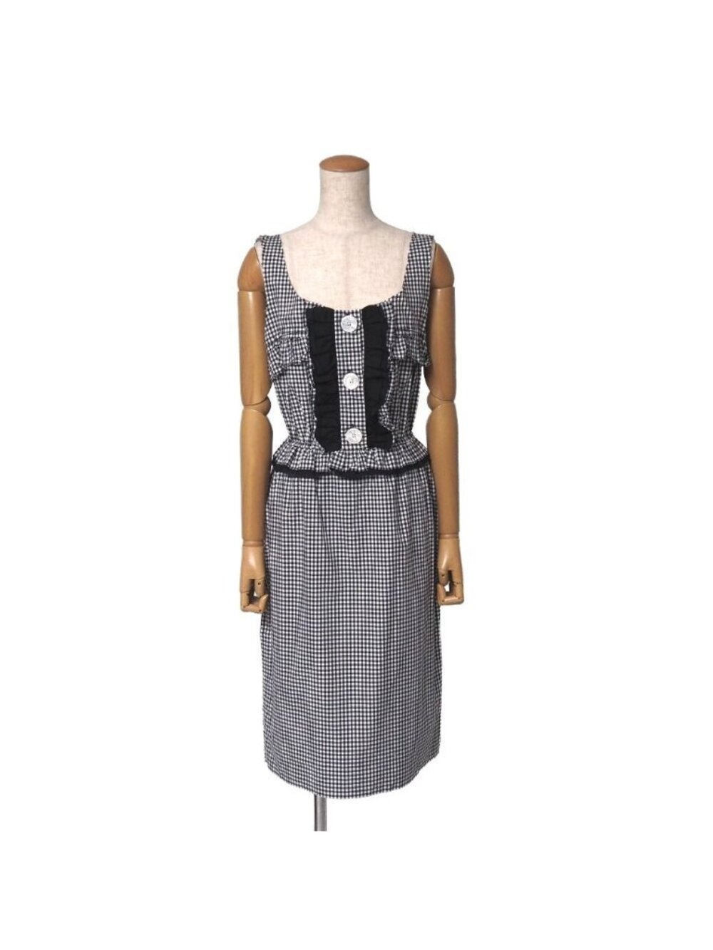 Miu Miu Dress Gingham Check Cutoff